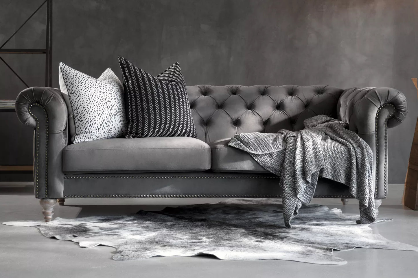Sofá Chesterfield Gris